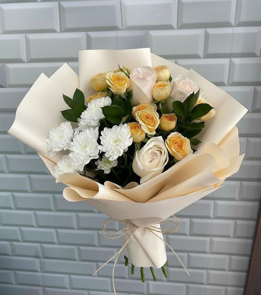 Букет цветов из: Розы и Хризантемы в Левокумке