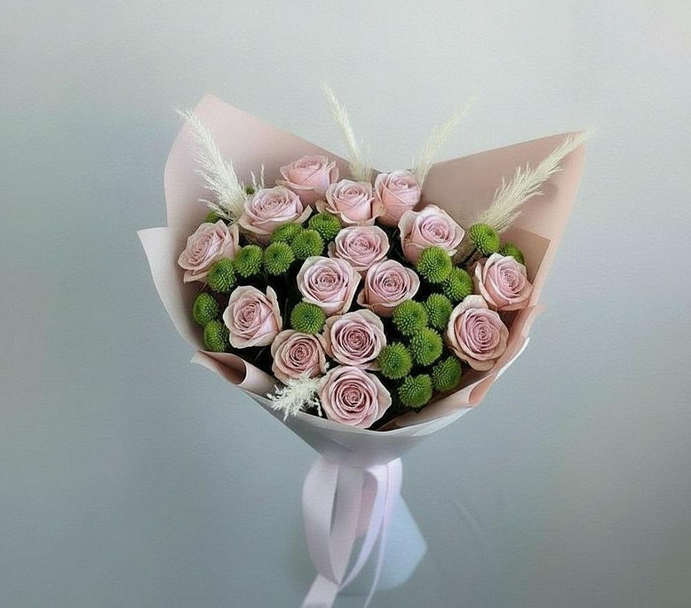 Букет цветов из: Розы и Хризантемы в Левокумке