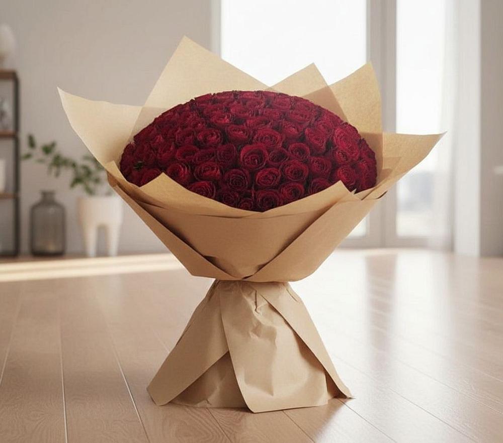 Букет 101 Красная роза в Левокумке