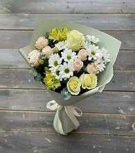 Букет цветов из:  Альстромерии, Розы и Хризантемы в Левокумке