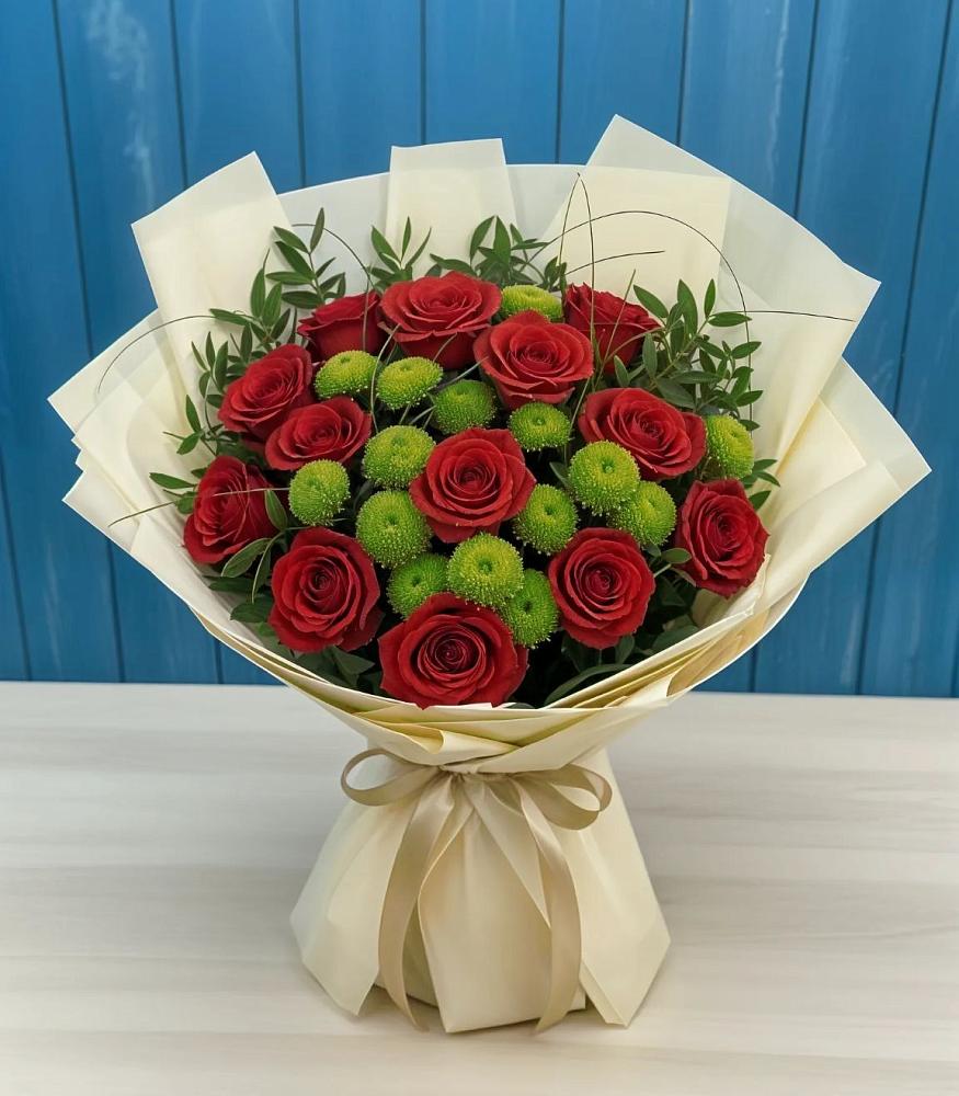 Букет цветов из: Розы и Хризантемы в Левокумке